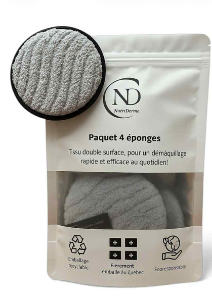 4 éponges démaquillantes réutilisables